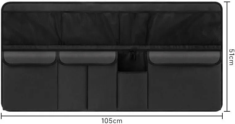 Car Boot Organiser for Alfa Romeo Tonale,Waterproof Kick Mats Seat Back Storage Bag Travel Durable Foldable Multi Pocket Journey Tidy Storage,Black