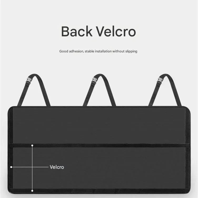 Car Boot Organiser for Alfa Romeo Tonale,Waterproof Kick Mats Seat Back Storage Bag Travel Durable Foldable Multi Pocket Journey Tidy Storage,Black