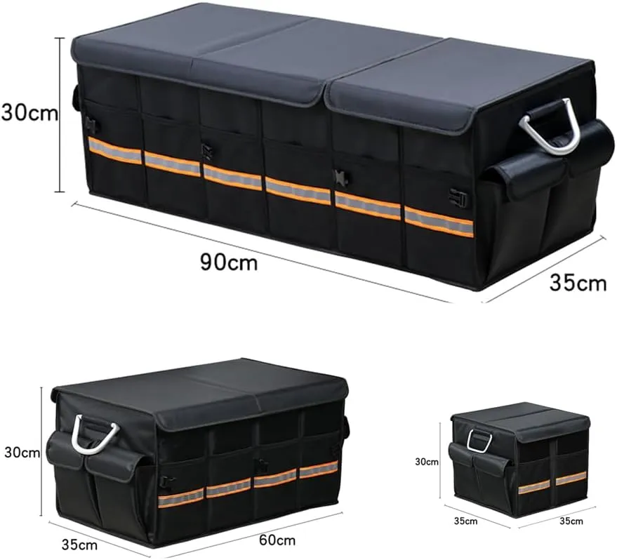 Car Boot Organiser for Chevrolet Cruze/Express/Orlando/Silverado/Suburban/Tahoe, Durable Car Boot Tidy Collapsible Easy to Use,A Black-A Small