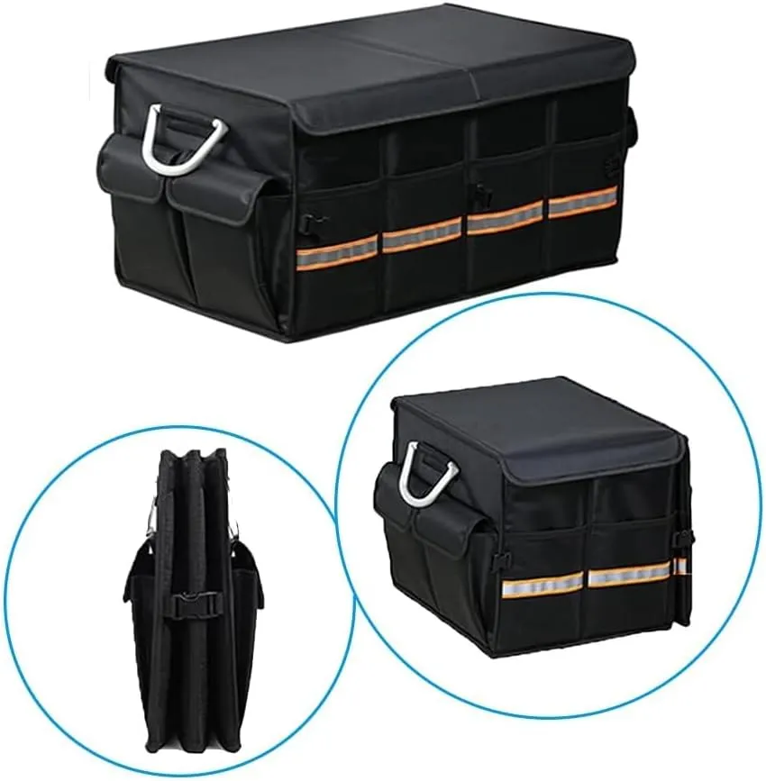 Car Boot Organiser for Chevrolet Cruze/Express/Orlando/Silverado/Suburban/Tahoe, Durable Car Boot Tidy Collapsible Easy to Use,A Black-A Small