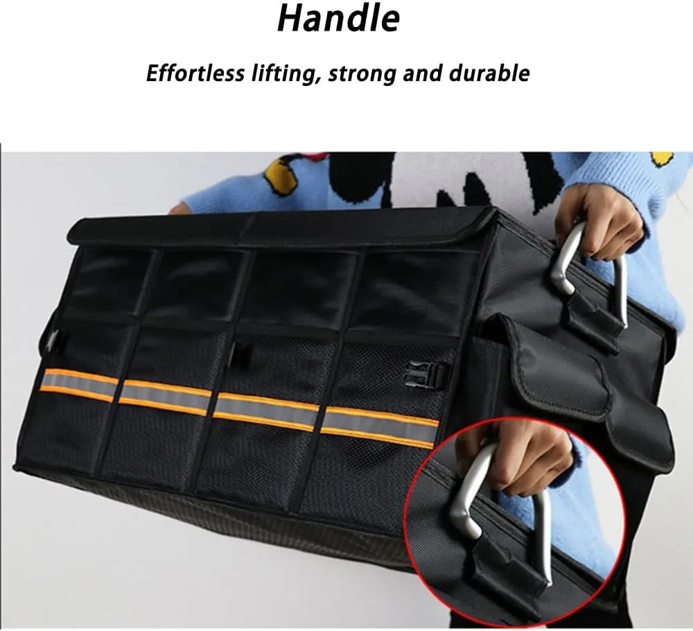 Car Boot Organiser for Chevrolet Cruze/Express/Orlando/Silverado/Suburban/Tahoe, Durable Car Boot Tidy Collapsible Easy to Use,A Black-A Small