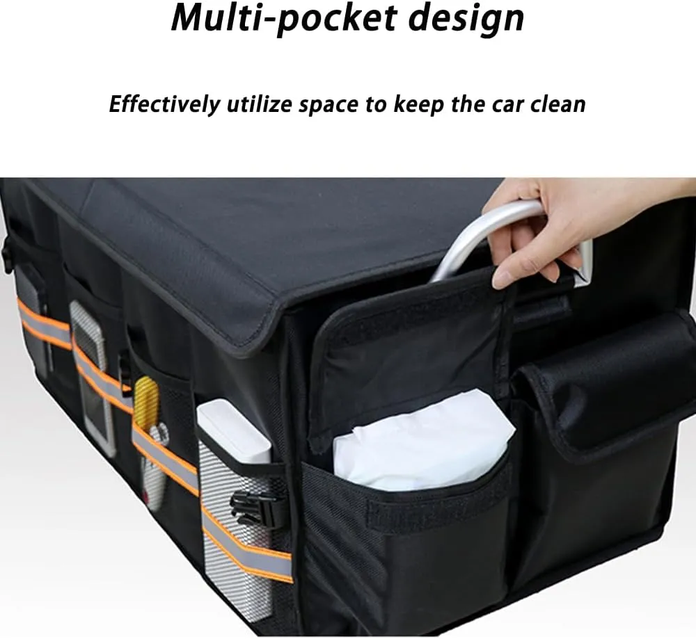 Car Boot Organiser for Chevrolet Cruze/Express/Orlando/Silverado/Suburban/Tahoe, Durable Car Boot Tidy Collapsible Easy to Use,A Black-A Small