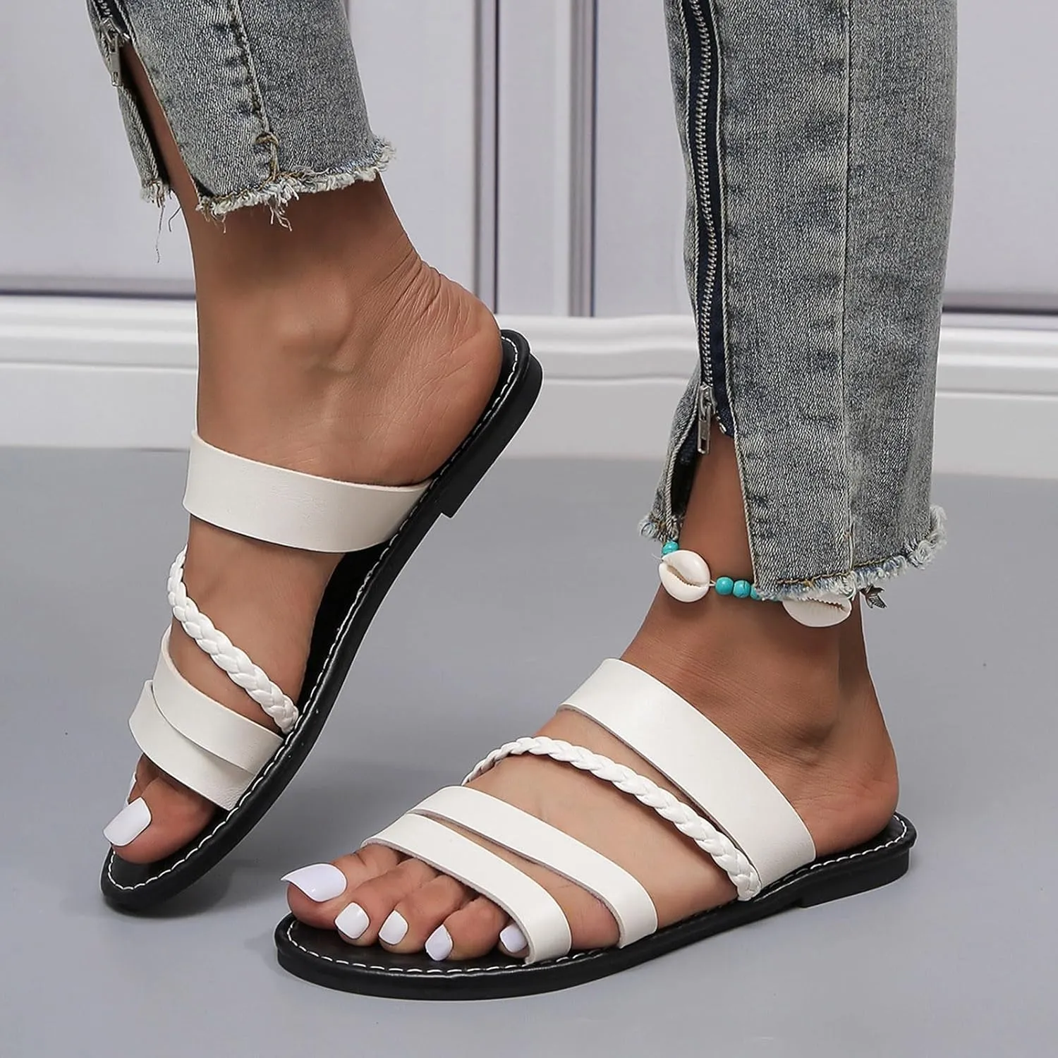 Casual Dress Women's Sandals 2025 Summer Home Household Indoor Slip Thick Soled PVC Women Slippers