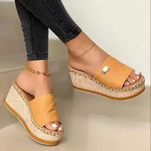 Casual Platform Wedge Slippers