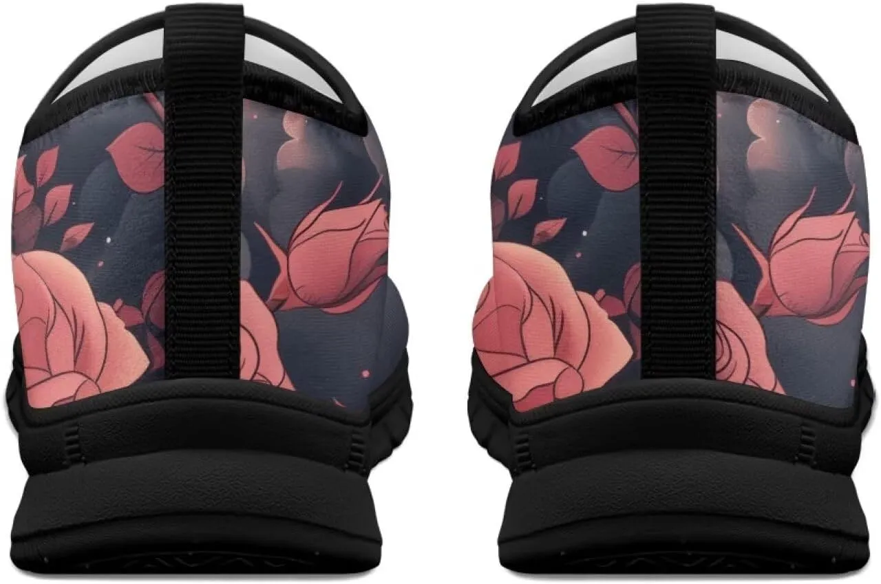 Cat Print Women's Slip Ons Loafers Soft Casual Mesh Sneakers Comfortable Non Slip Athletic Walking Shoes Black Sole Size 5.5-11.5