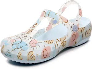 Cave shoes: women wear beach shoes in summer, jelly, thick soles, breathable, seaside printed toe slippers