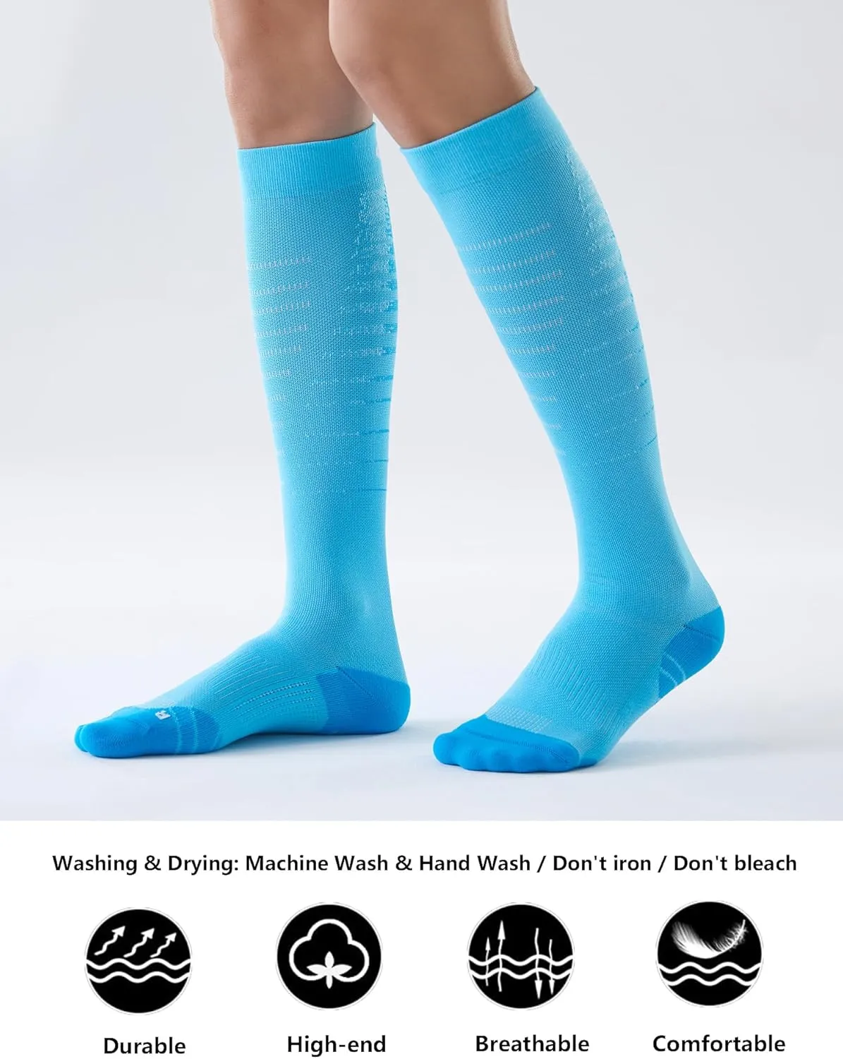 CelerSport 3 Pairs Compression Socks for Men and Women 20-30 mmHg Running Support Socks