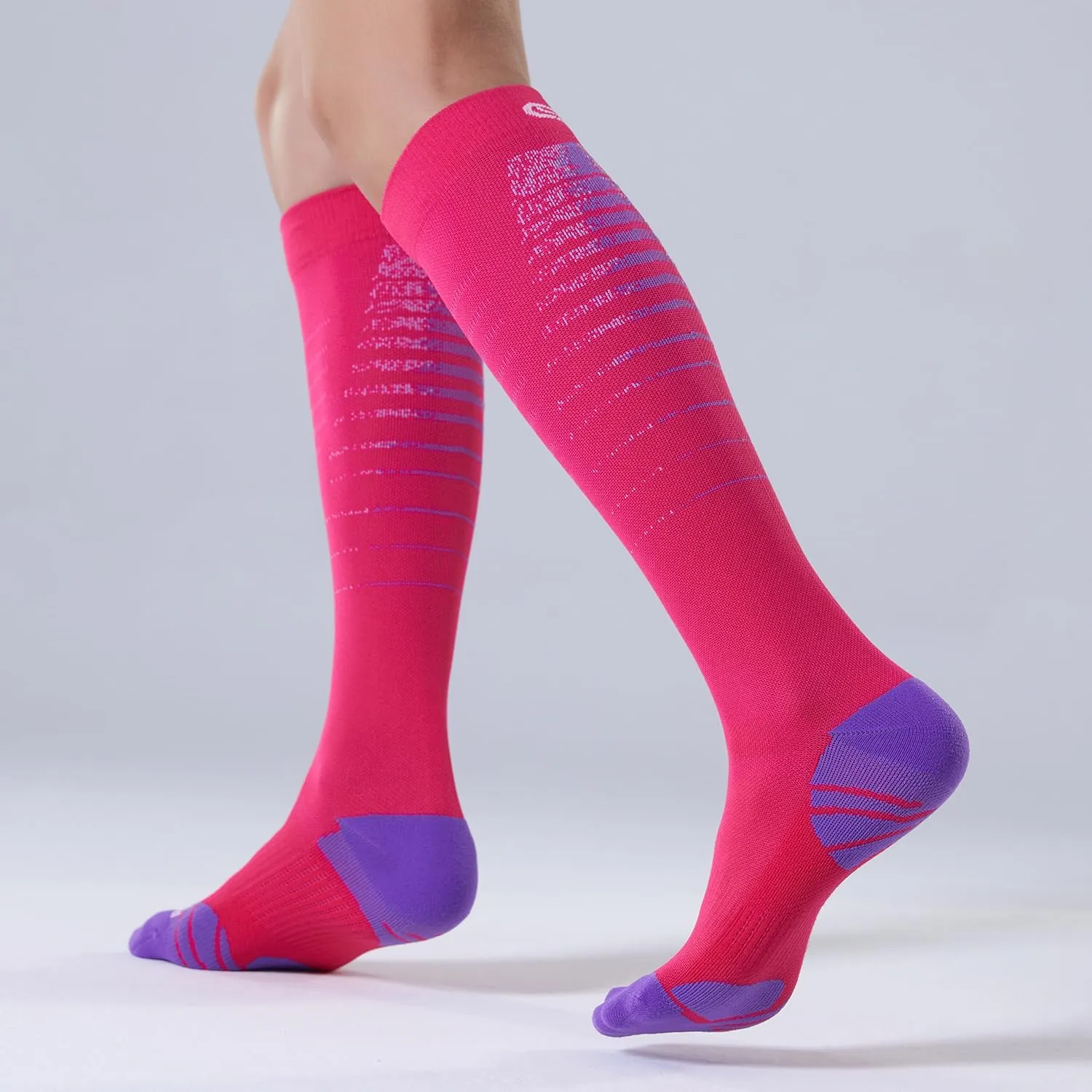 CelerSport 3 Pairs Compression Socks for Men and Women 20-30 mmHg Running Support Socks