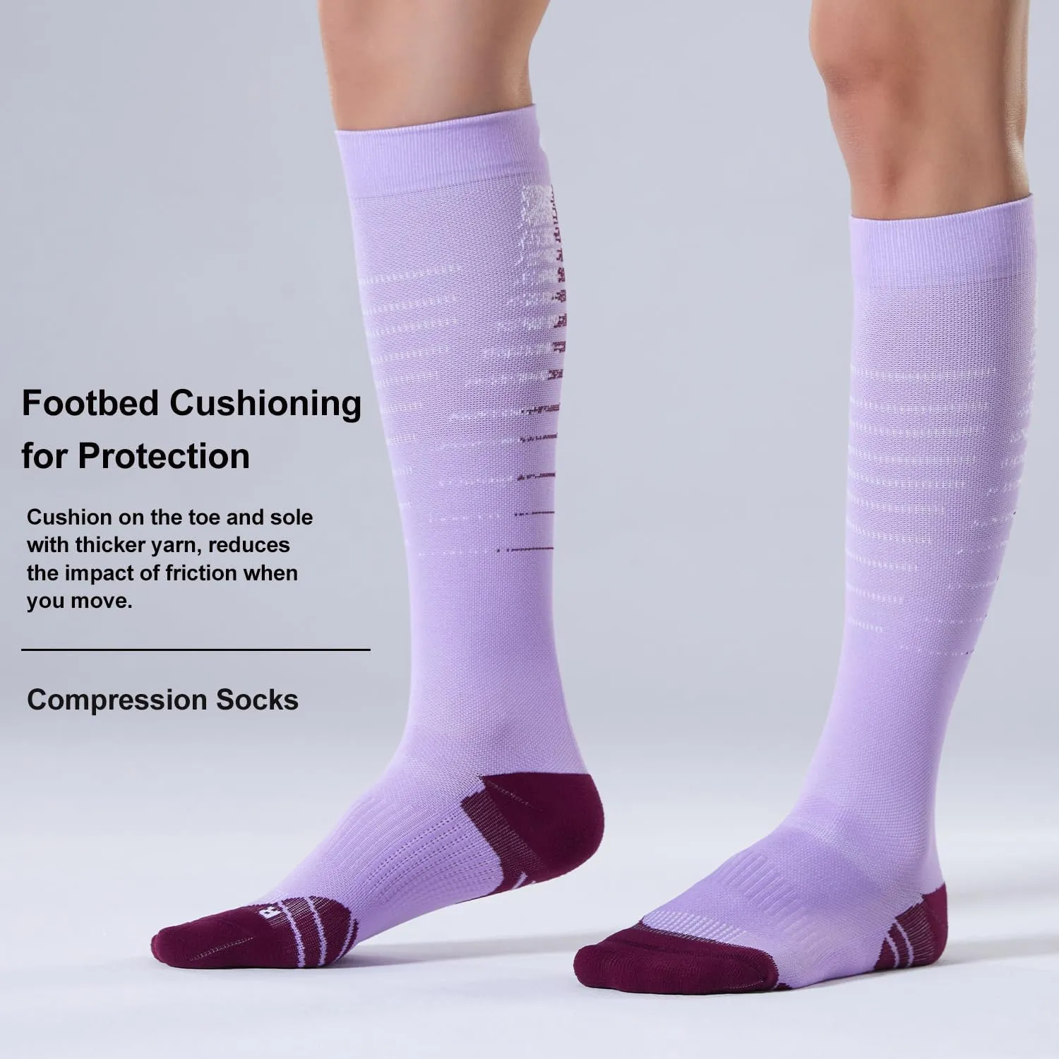 CelerSport 3 Pairs Compression Socks for Men and Women 20-30 mmHg Running Support Socks