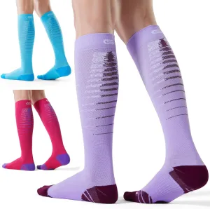CelerSport 3 Pairs Compression Socks for Men and Women 20-30 mmHg Running Support Socks
