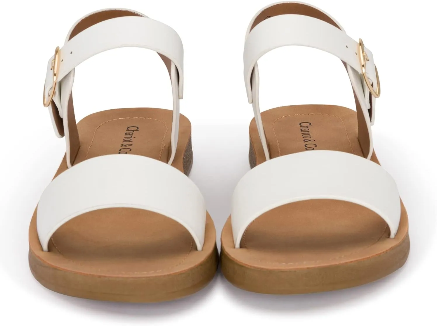Chariot & Co - Crew - Women's Single Band Strappy Ankle Buckle Fashion Flat Sandals