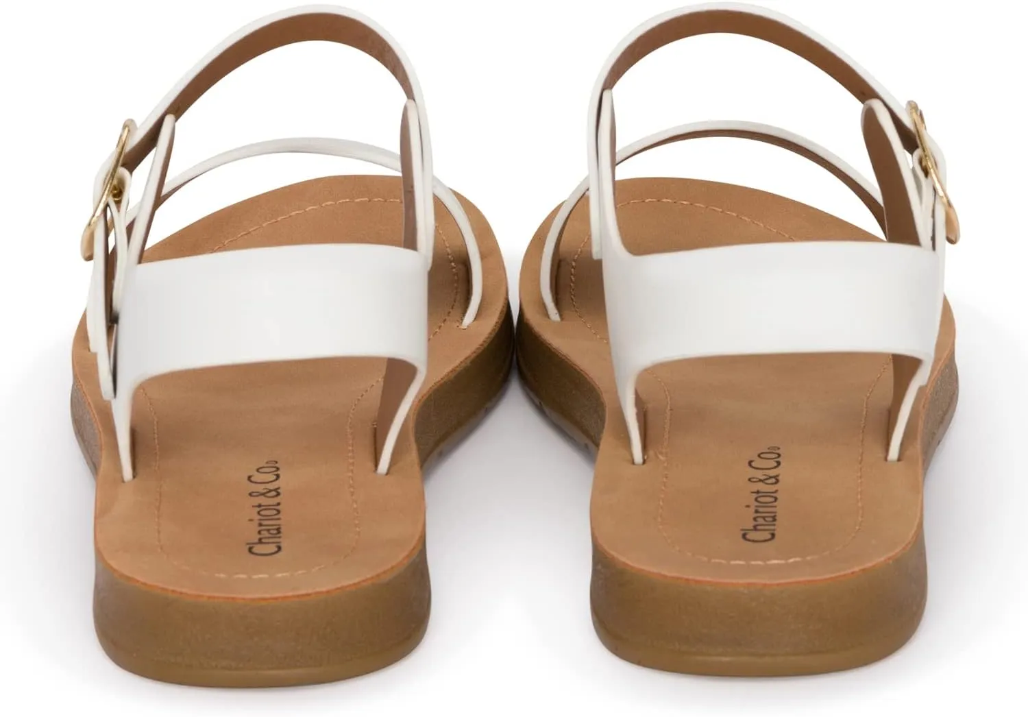 Chariot & Co - Crew - Women's Single Band Strappy Ankle Buckle Fashion Flat Sandals