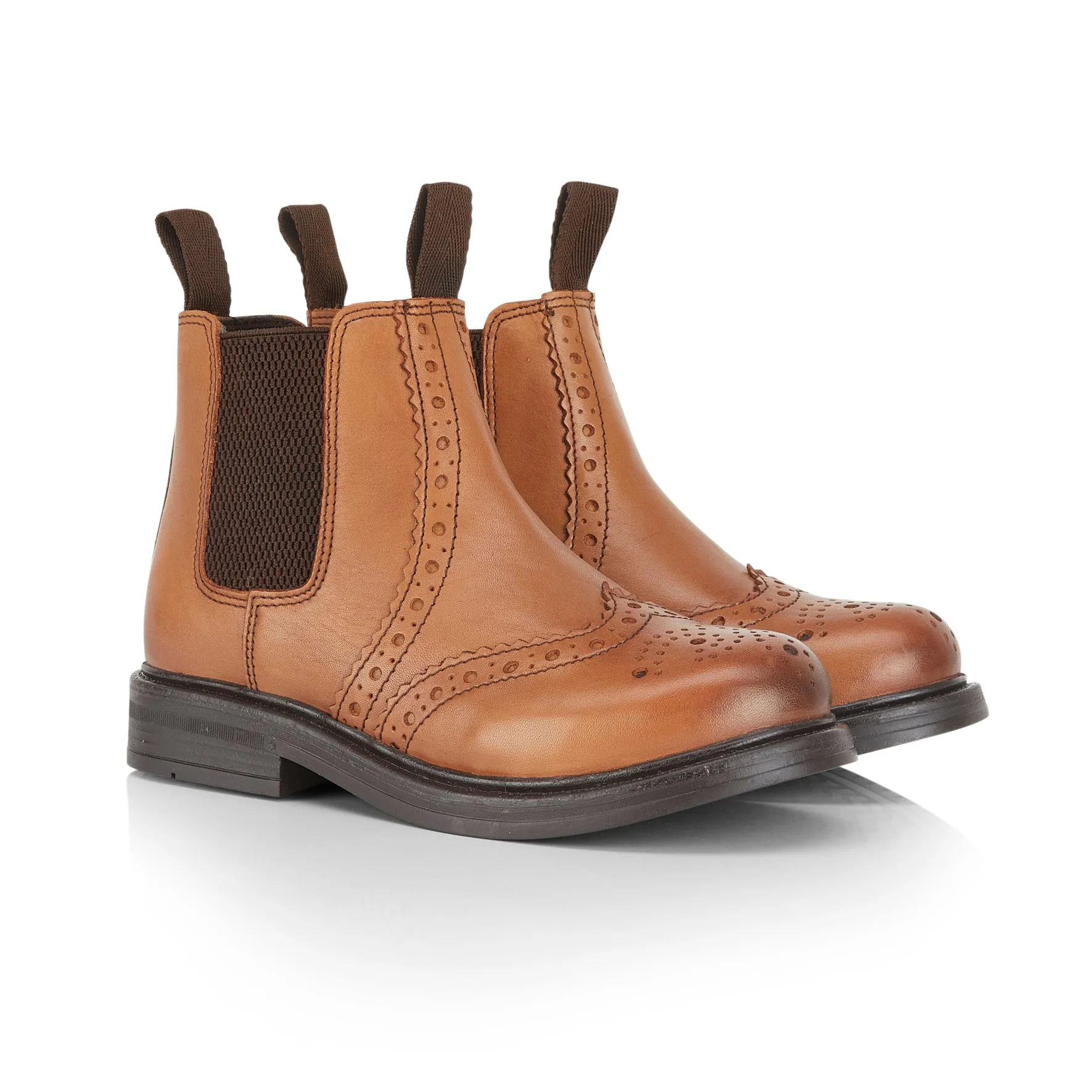 Charlie Kids Dealer Brogue Boots - TAN