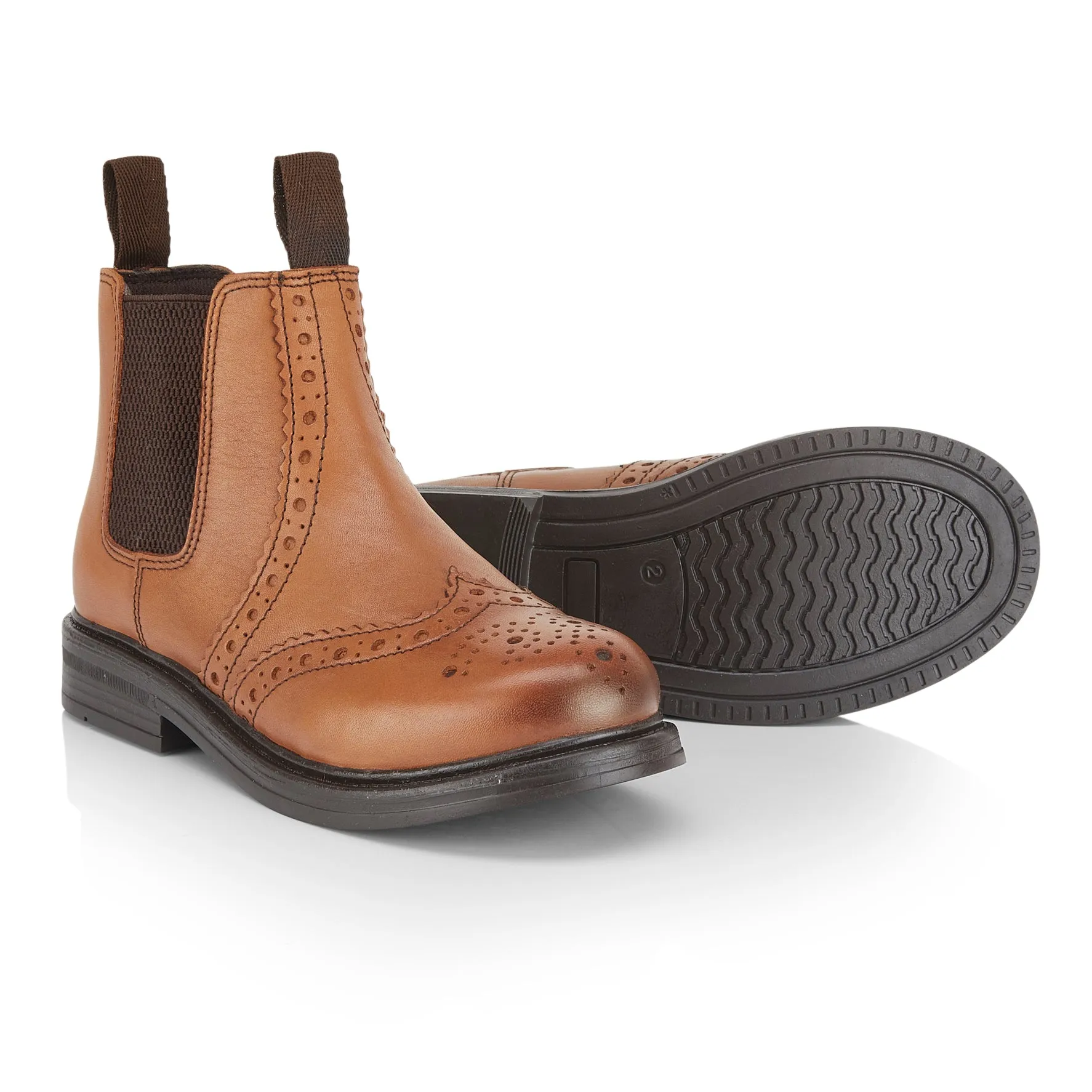 Charlie Kids Dealer Brogue Boots - TAN