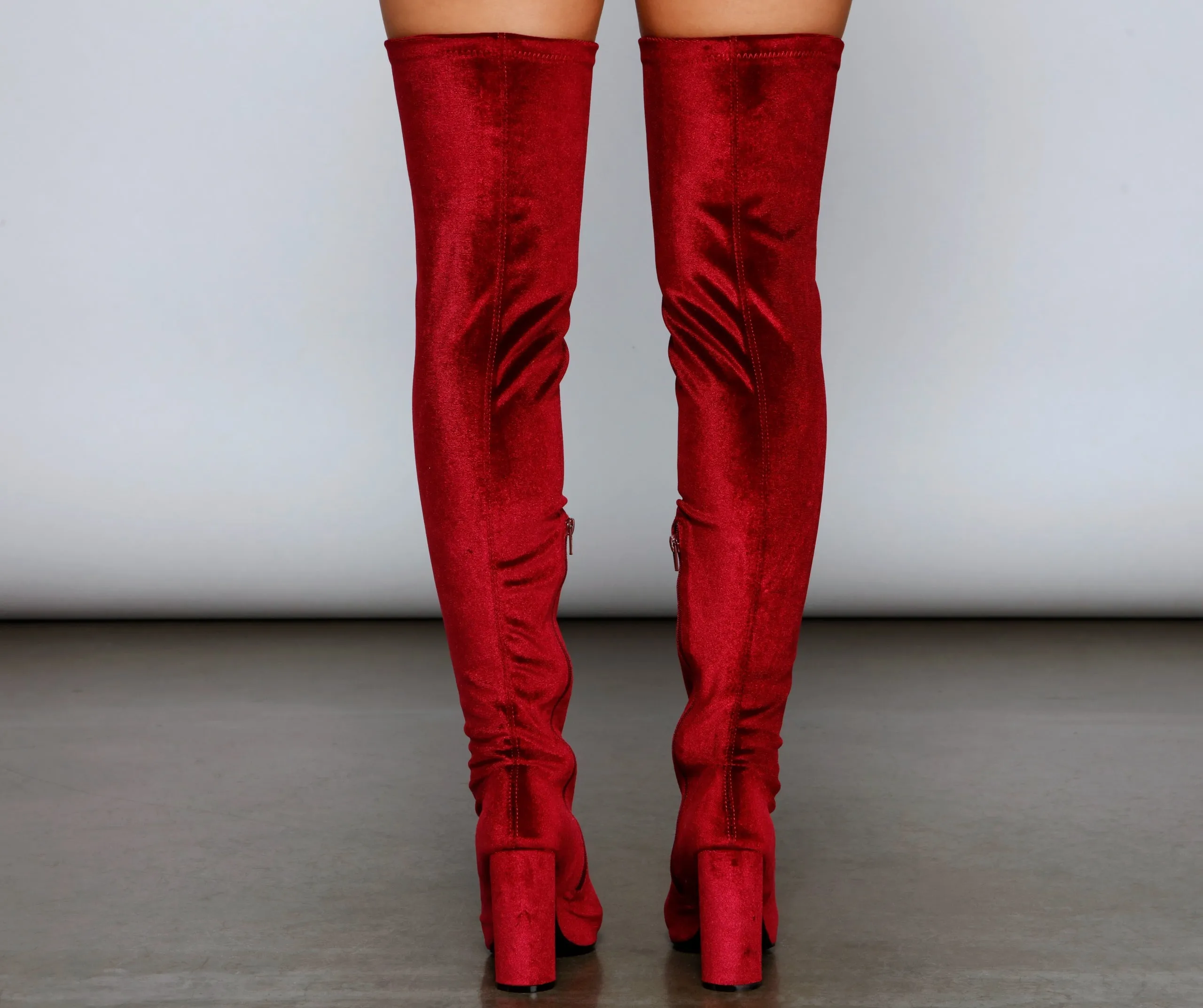 Chic Velvet Over-The-Knee Boots