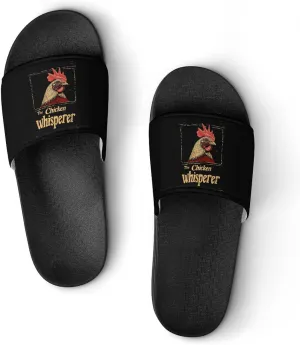 Chicken Whisperer Funny Chicken Lover House Sandals Non-Slip Bathroom Slippers Beach Summer Shoes for Men Women