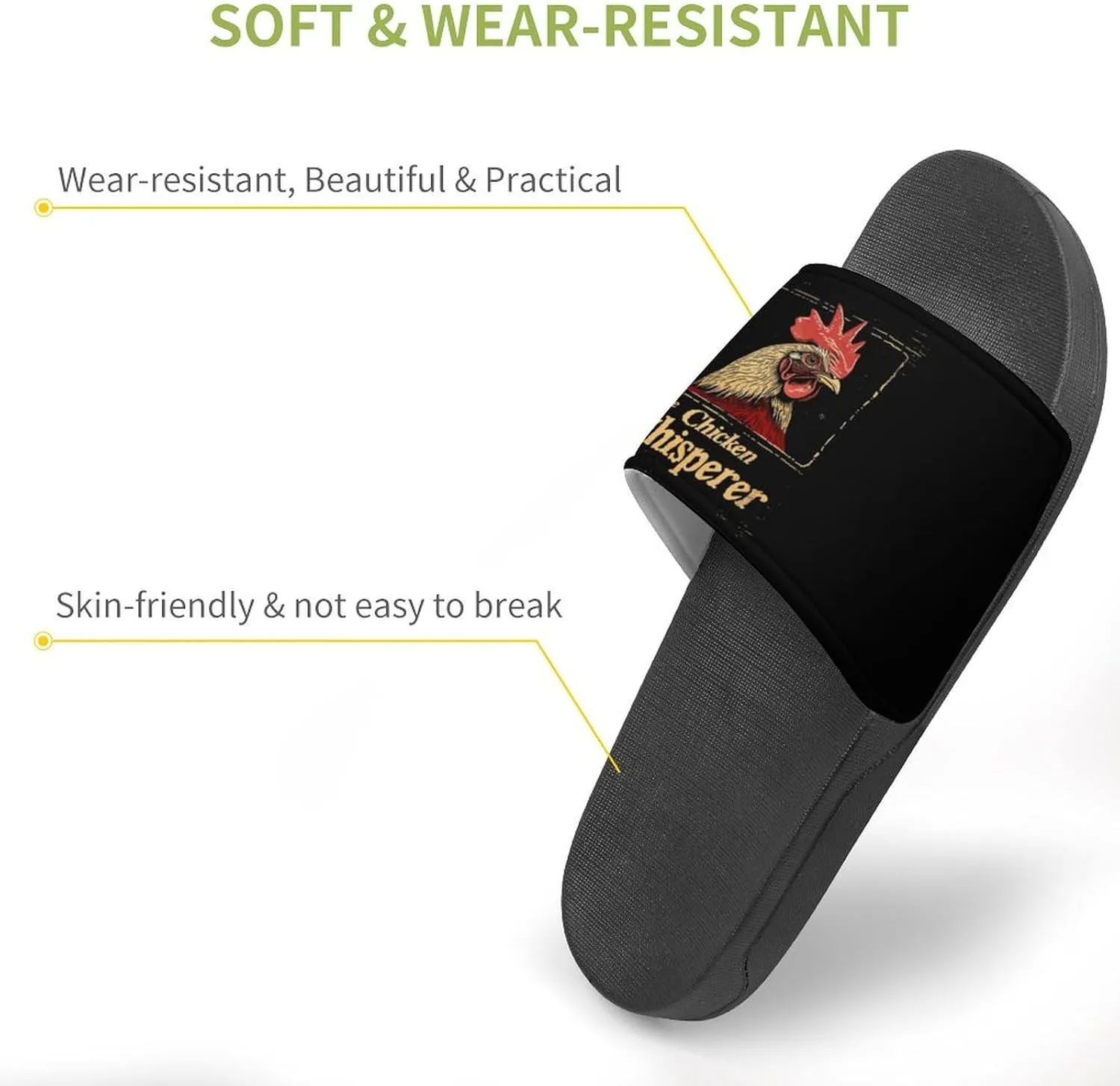 Chicken Whisperer Funny Chicken Lover House Sandals Non-Slip Bathroom Slippers Beach Summer Shoes for Men Women