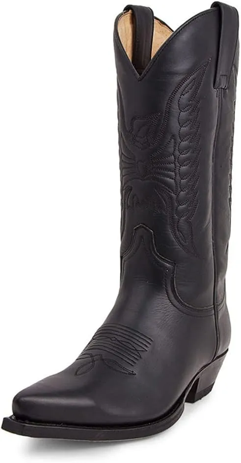 CHUUMEE Men's Fashion Pointed Toe High Heel Embroidered Durable Western Work Cowboy Boots