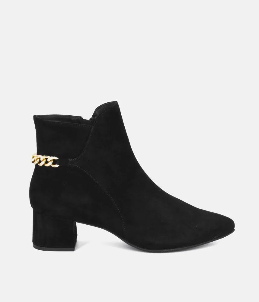Cinderella Shoes Chic Black Suede Ankle Boots
