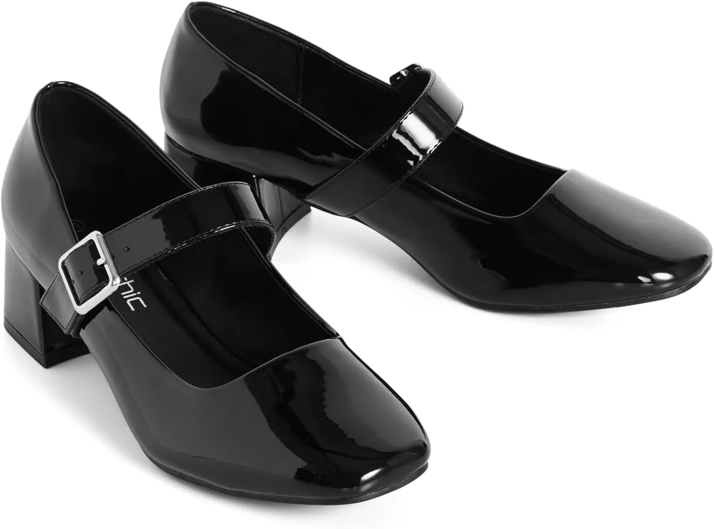City Chic WIDE FIT MARY JANE BLOCK BLACK HEEL