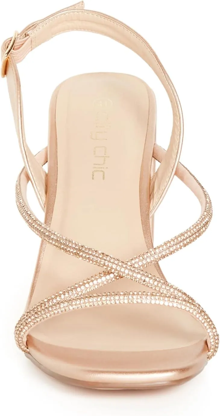 City Chic Women's Sparkle Glitz Heel Ankle Boot