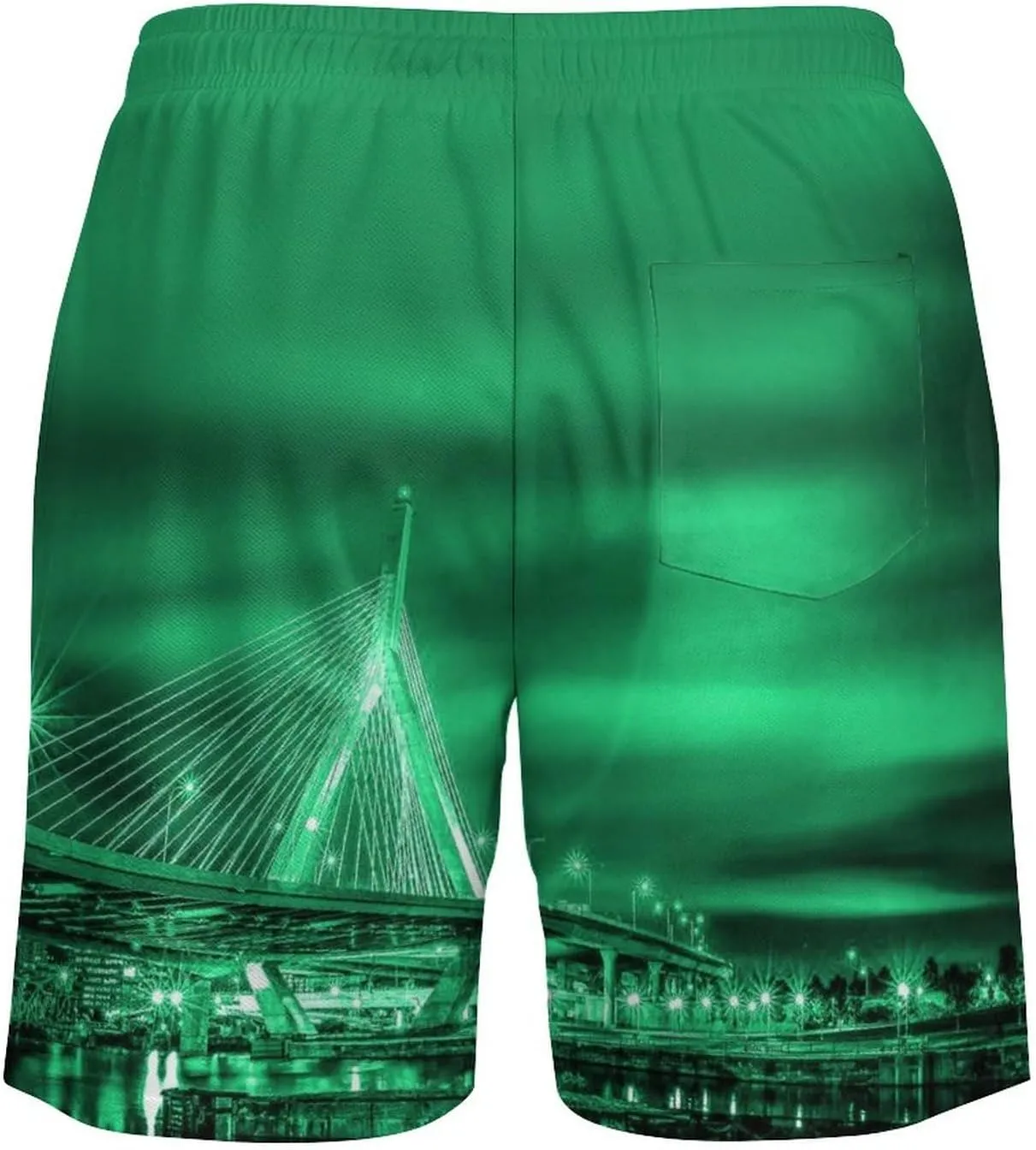 City Night View Men's Shorts Basketball Fans Gifts Quick Dry Swim Trunks Compression Liner Beach Shorts