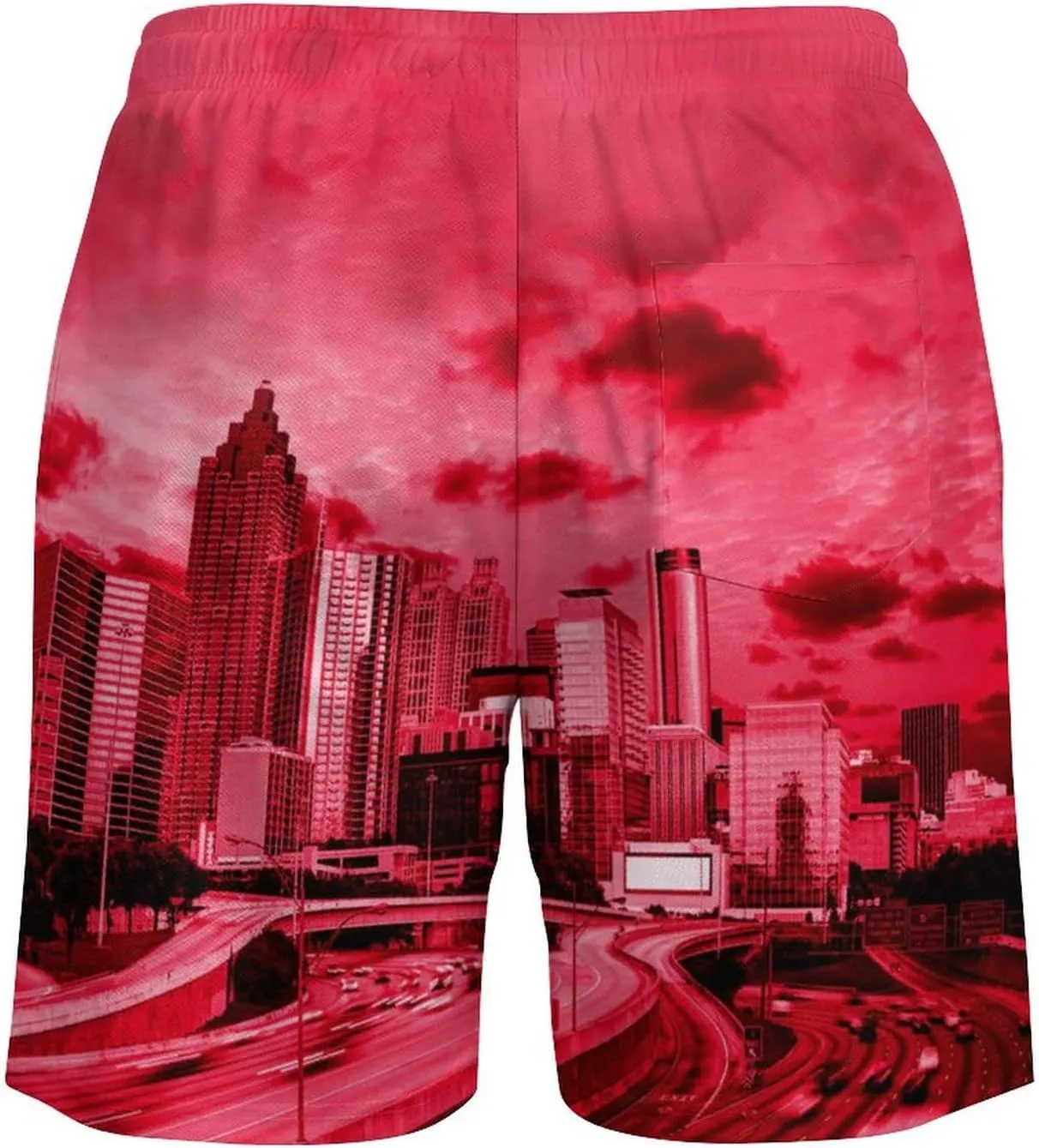 City Night View Men's Shorts Basketball Fans Gifts Quick Dry Swim Trunks Compression Liner Beach Shorts