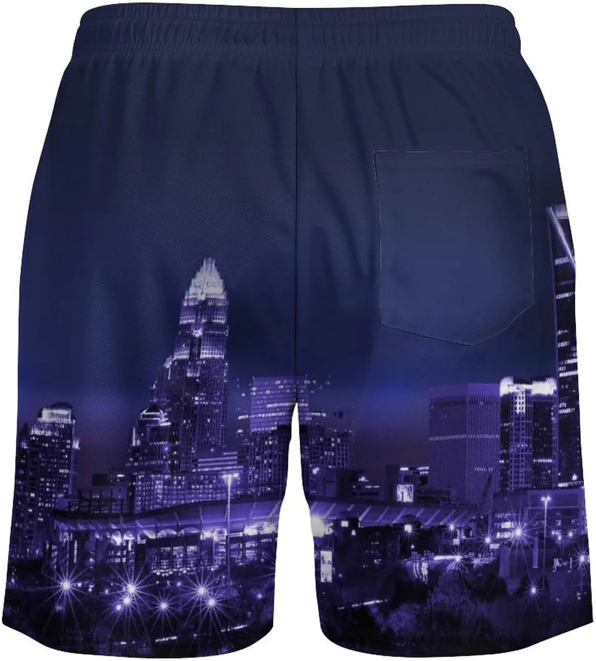 City Night View Men's Shorts Basketball Fans Gifts Quick Dry Swim Trunks Compression Liner Beach Shorts