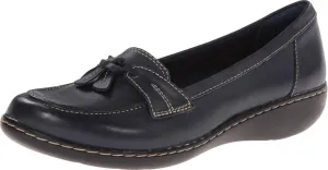 Clarks womens Ashland Bubble Slip On Loafer, Navy, 9.5 X-Wide US