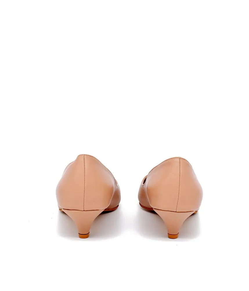 Classic Beige Kitten Heels