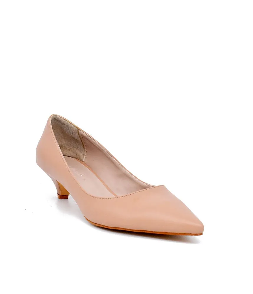 Classic Beige Kitten Heels