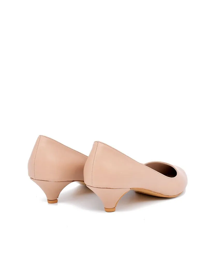 Classic Beige Kitten Heels