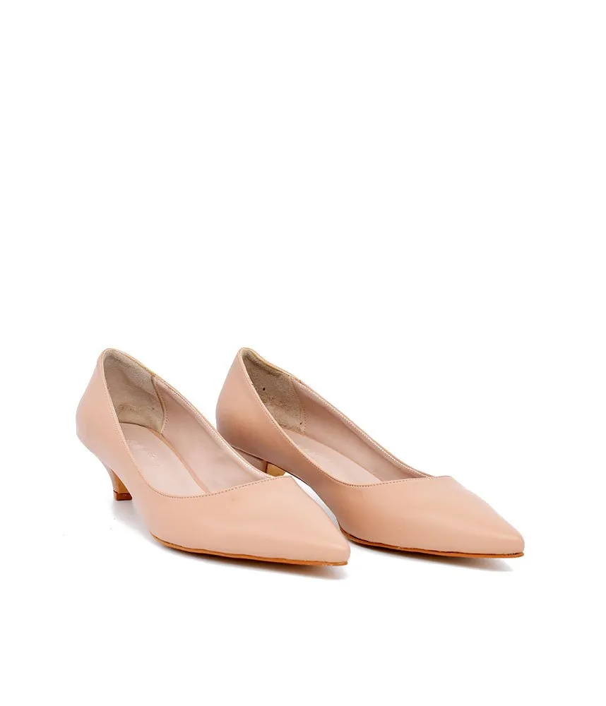 Classic Beige Kitten Heels