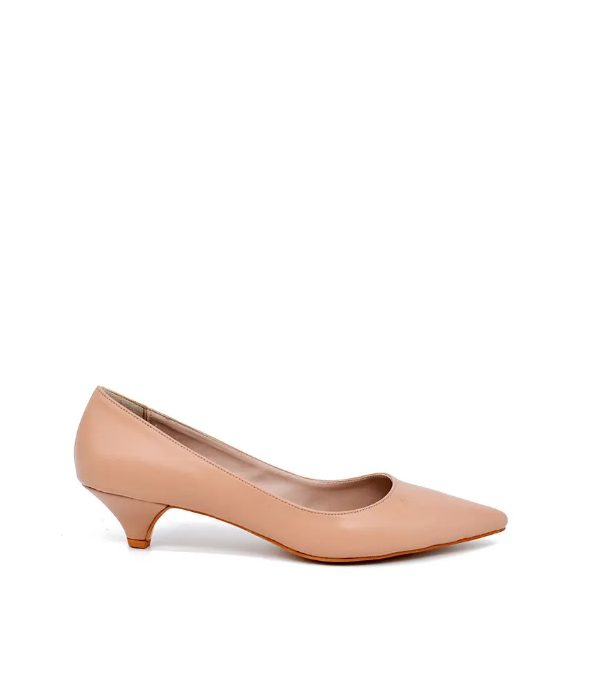Classic Beige Kitten Heels