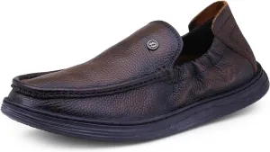 Classic Genuine Leather Formal Shoes for Men with Memory Foam Cushion| Ultra Lightweight & Comfortable|Stylish & Flexible|Parties,Occasions,Office,Wedding,Casual|Black Slip On D-805