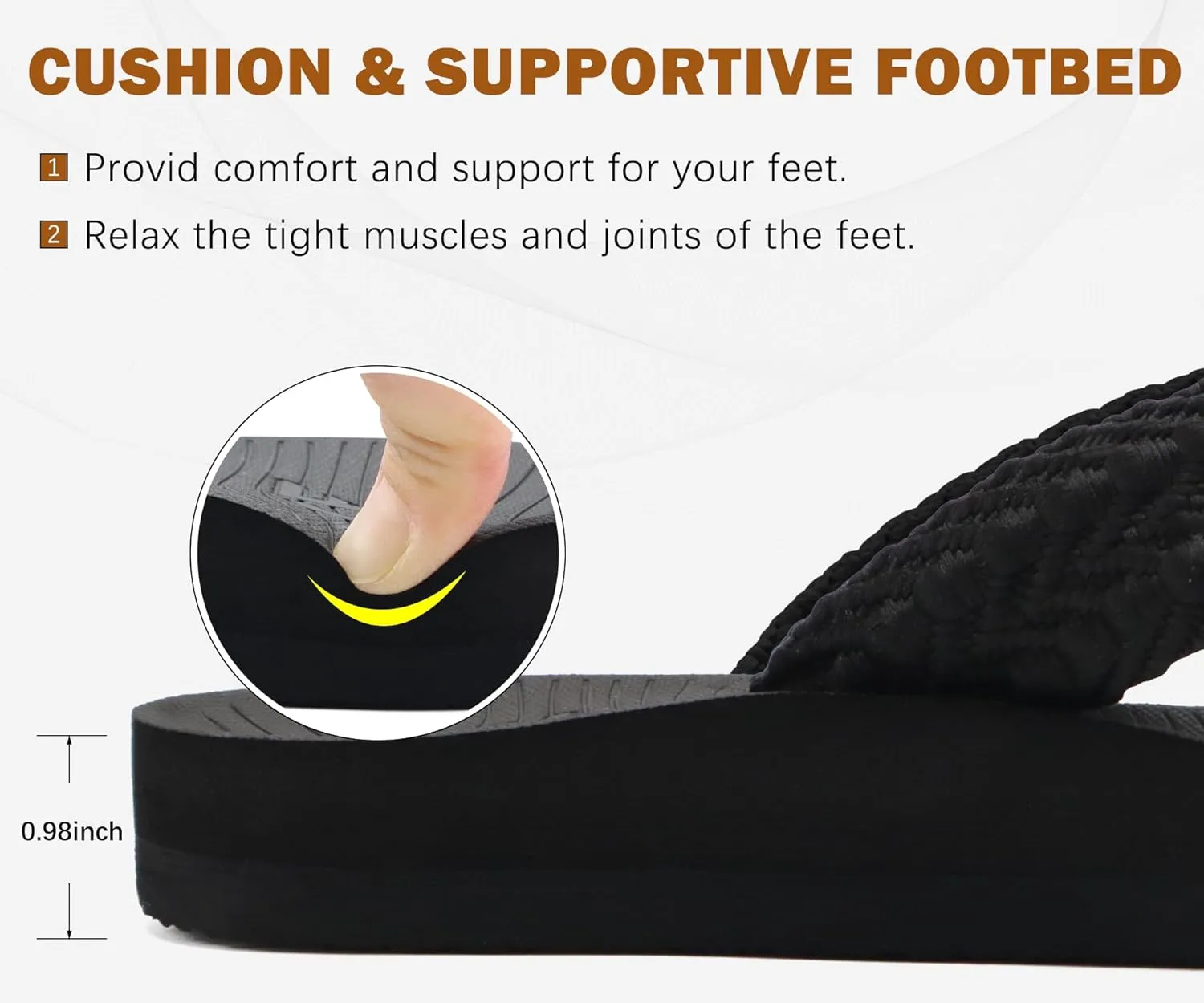COFACE Womens Orthopedic Flip Flops Comfortable Orthotic Sandals Cushion Recovery Plantar Fasciitis Walking Slip On Ladies Flip Flops for Woman Size 5-11