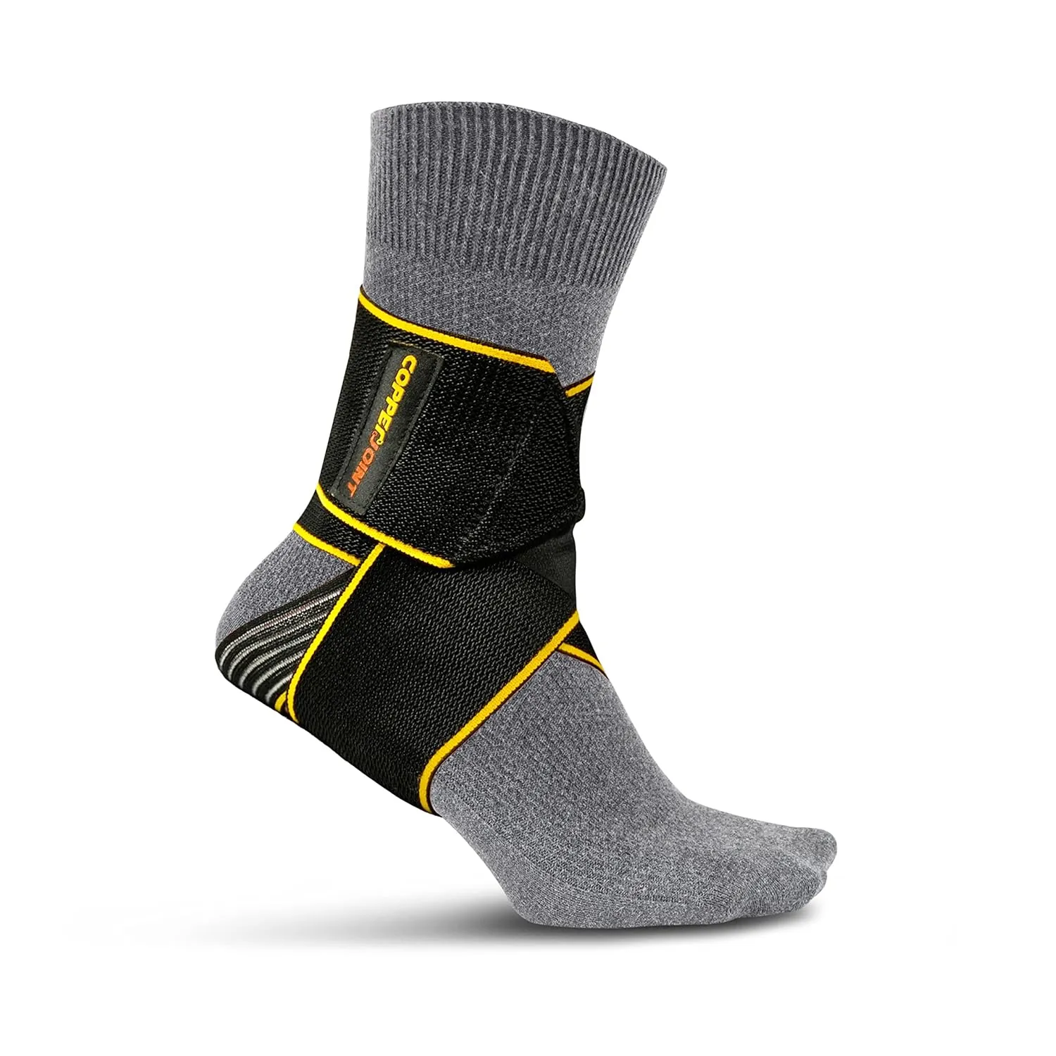 CopperJoint Ankle Wrap - Arch Support Brace, Achilles Tendonitis Relief, & Plantar Fasciitis Relief - Copper Infused, Lightweight with Adjustable Strap for Foot & Ankle - All Day Comfort