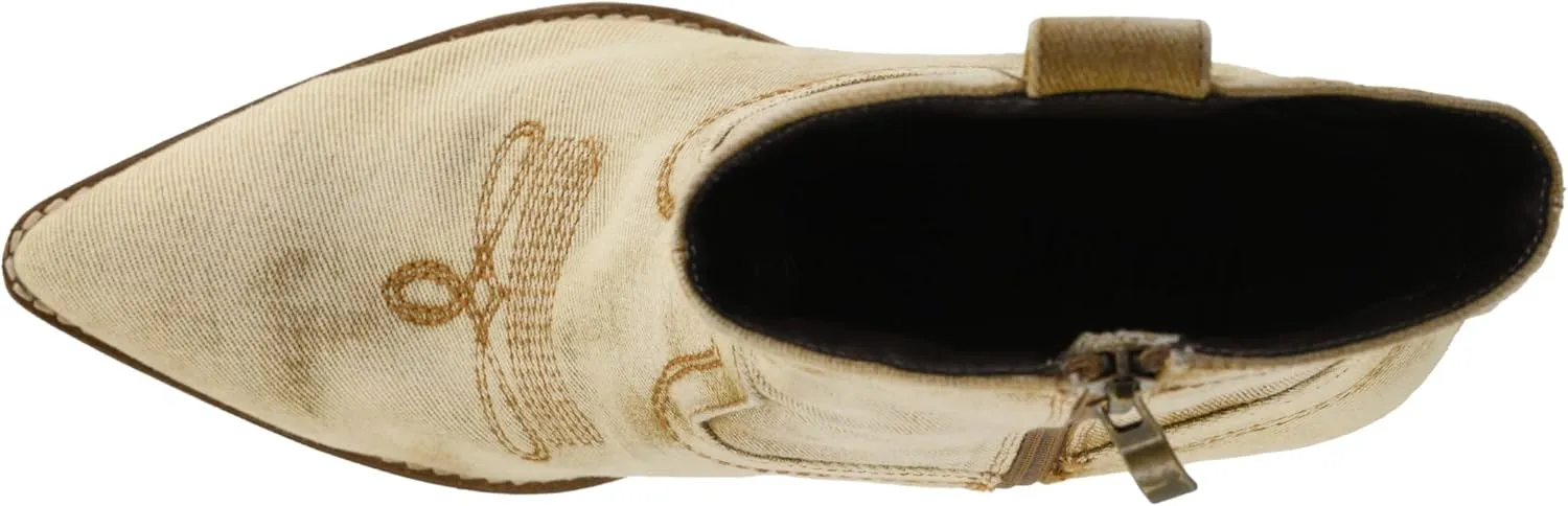 Corkys Footwear Friends In Low Places 3.5-Inch Heel Booties Memory Foam Insoles, Full Inside Zip, Western-Inspired Design, Chic Day-to-Night Wear