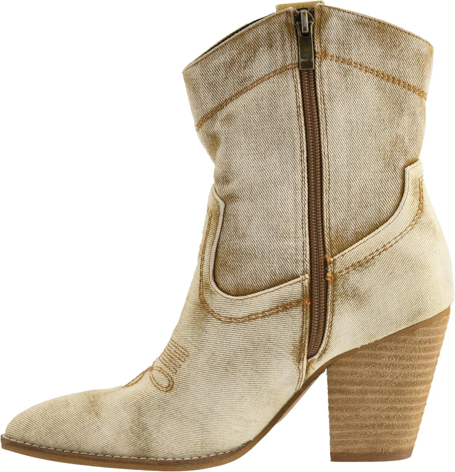 Corkys Footwear Friends In Low Places 3.5-Inch Heel Booties Memory Foam Insoles, Full Inside Zip, Western-Inspired Design, Chic Day-to-Night Wear