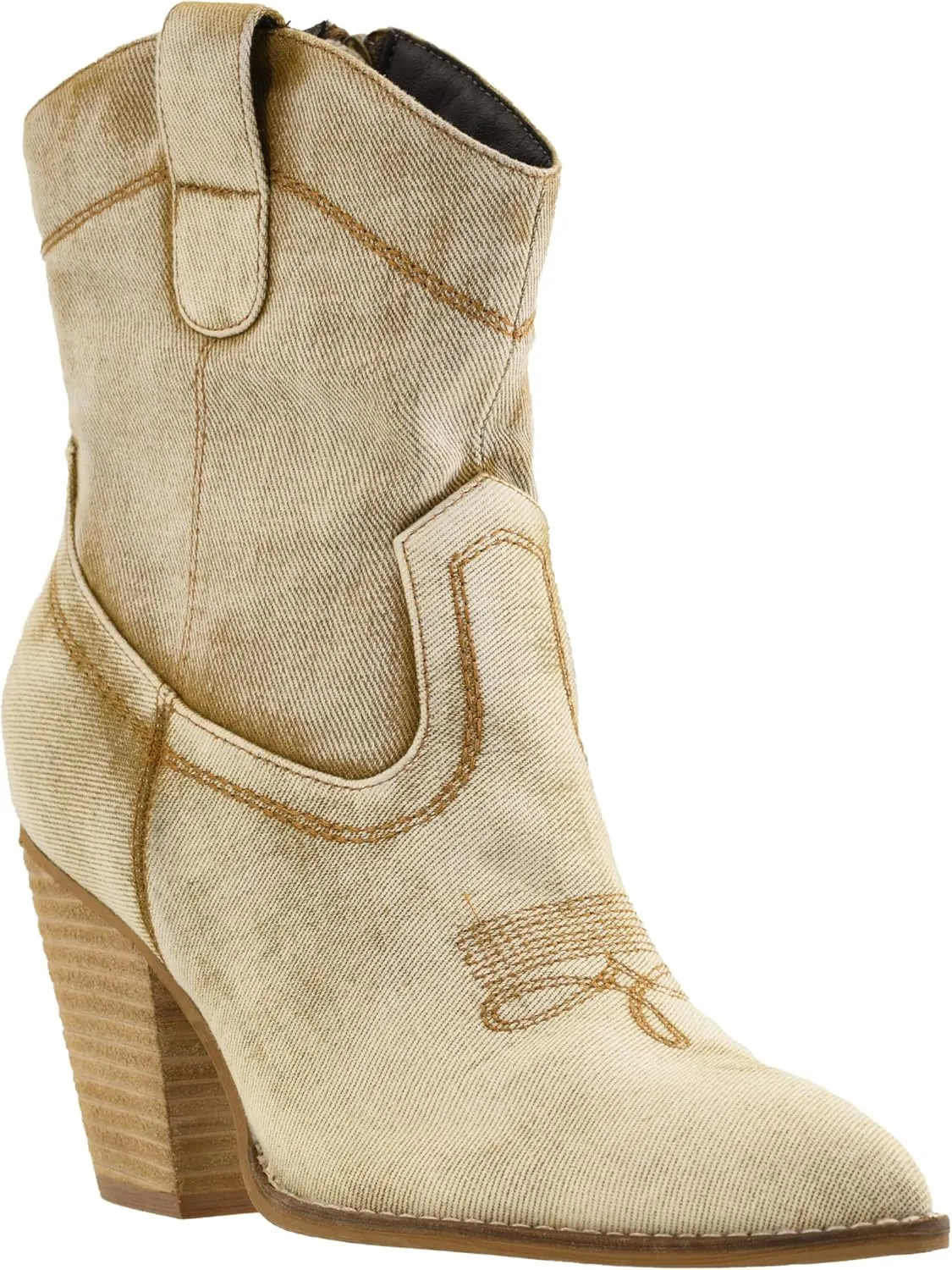 Corkys Footwear Friends In Low Places 3.5-Inch Heel Booties Memory Foam Insoles, Full Inside Zip, Western-Inspired Design, Chic Day-to-Night Wear