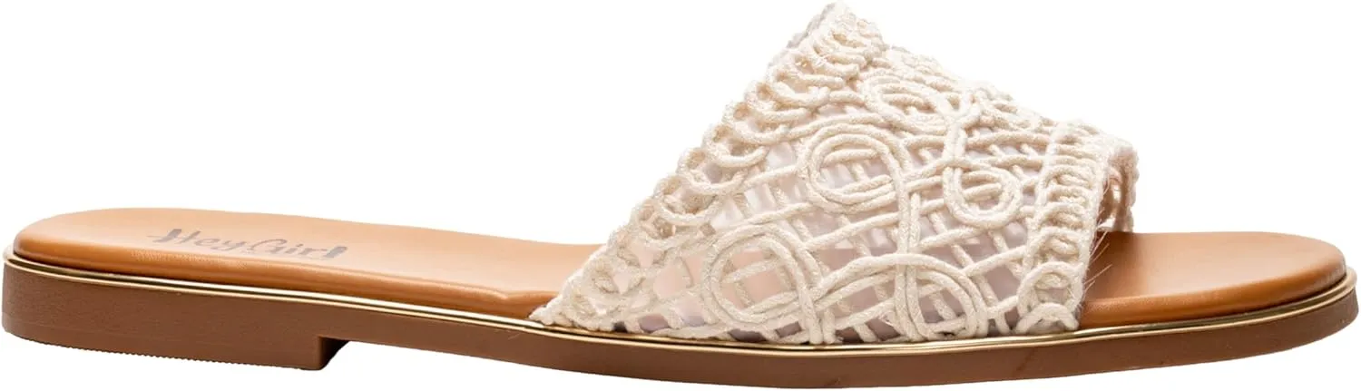 Corkys Footwear Hey Beach Women's Crochet Flat Slip-On Sandal