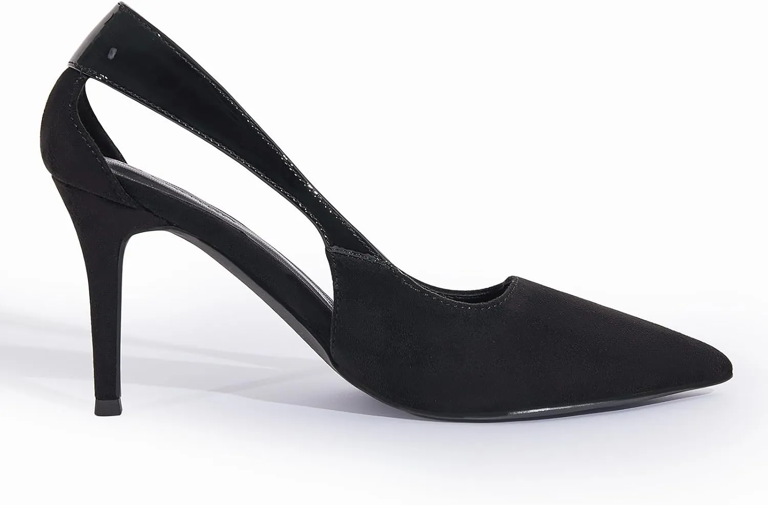 Coutgo Womens Dressy Heels Shoes Closed Pointed Toe Cut Out Pumps Casual Work Shoes
