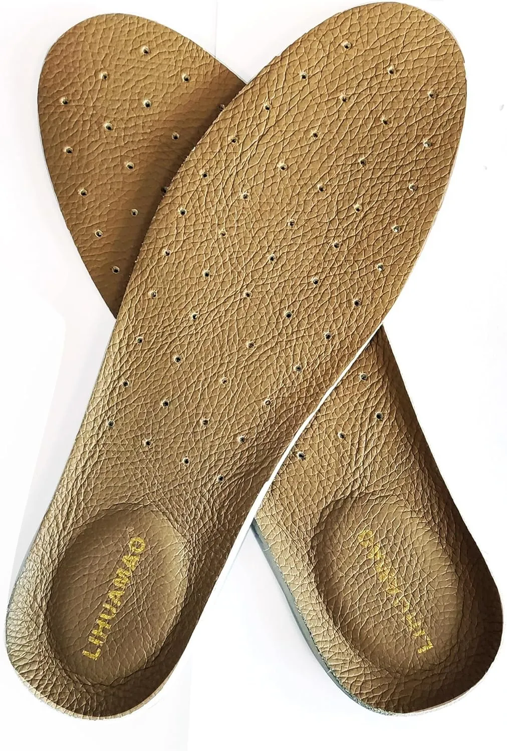 Cow Leather Insoles for Men Soft Comfort (Gray, Men 8.5/10.63inch/27cm)