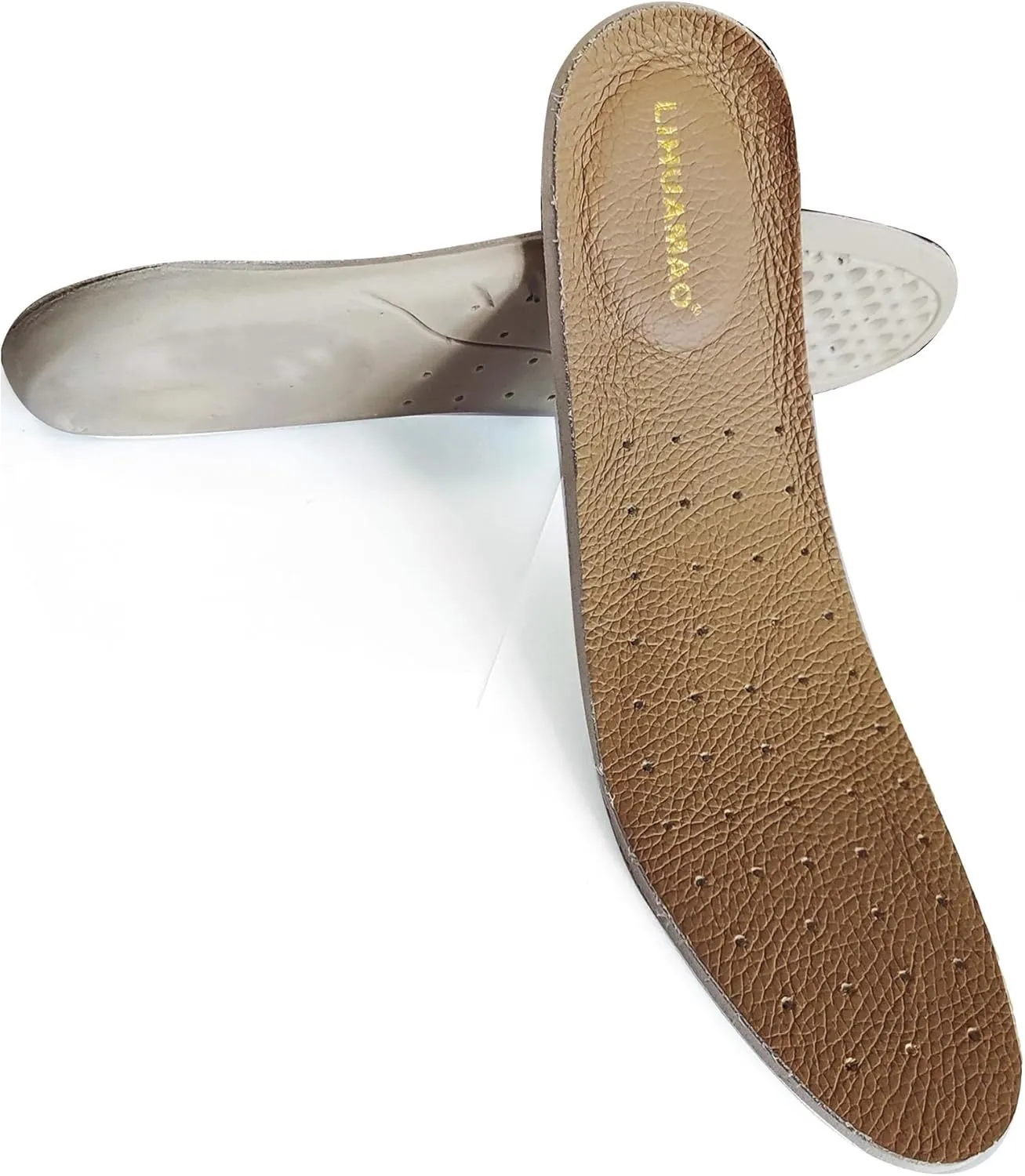 Cow Leather Insoles for Men Soft Comfort (Gray, Men 8.5/10.63inch/27cm)