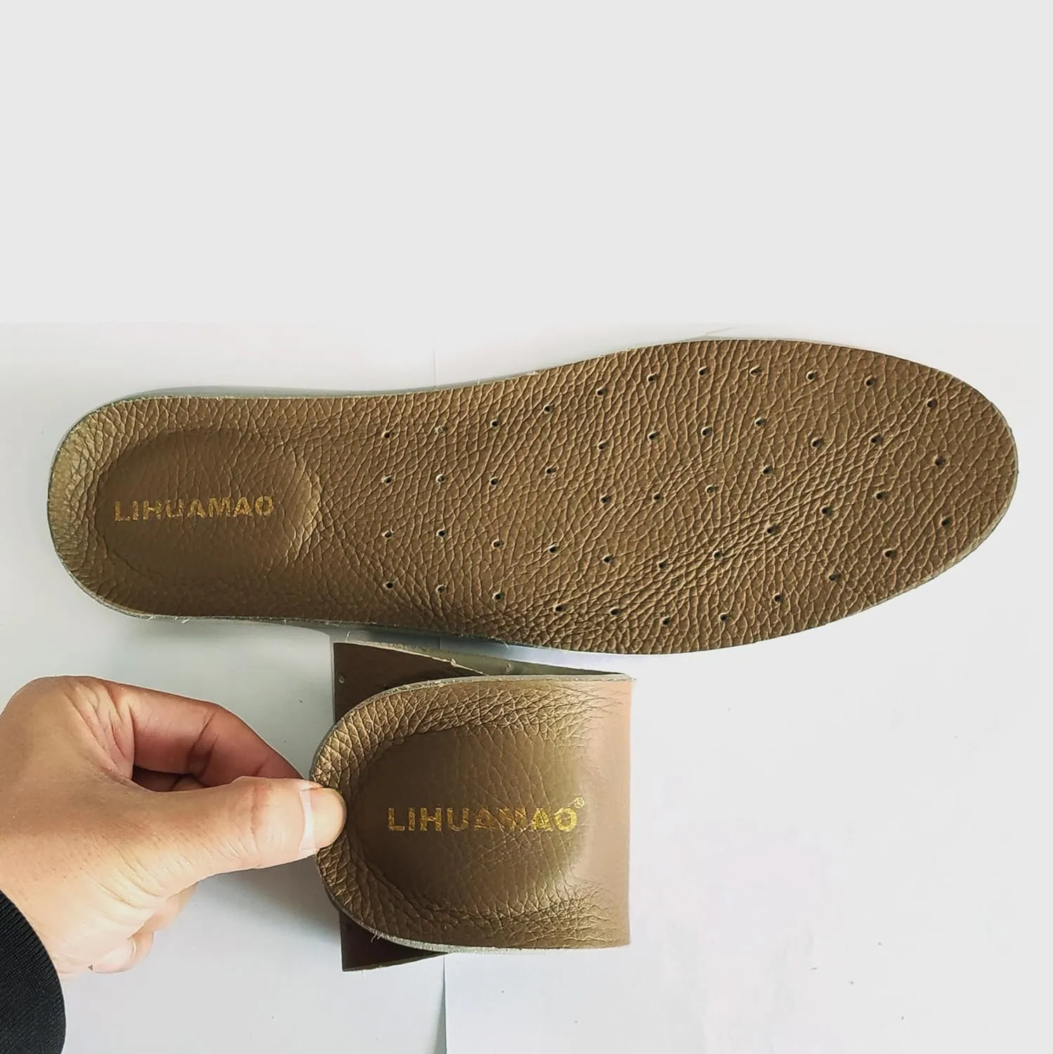 Cow Leather Insoles for Men Soft Comfort (Gray, Men 8.5/10.63inch/27cm)