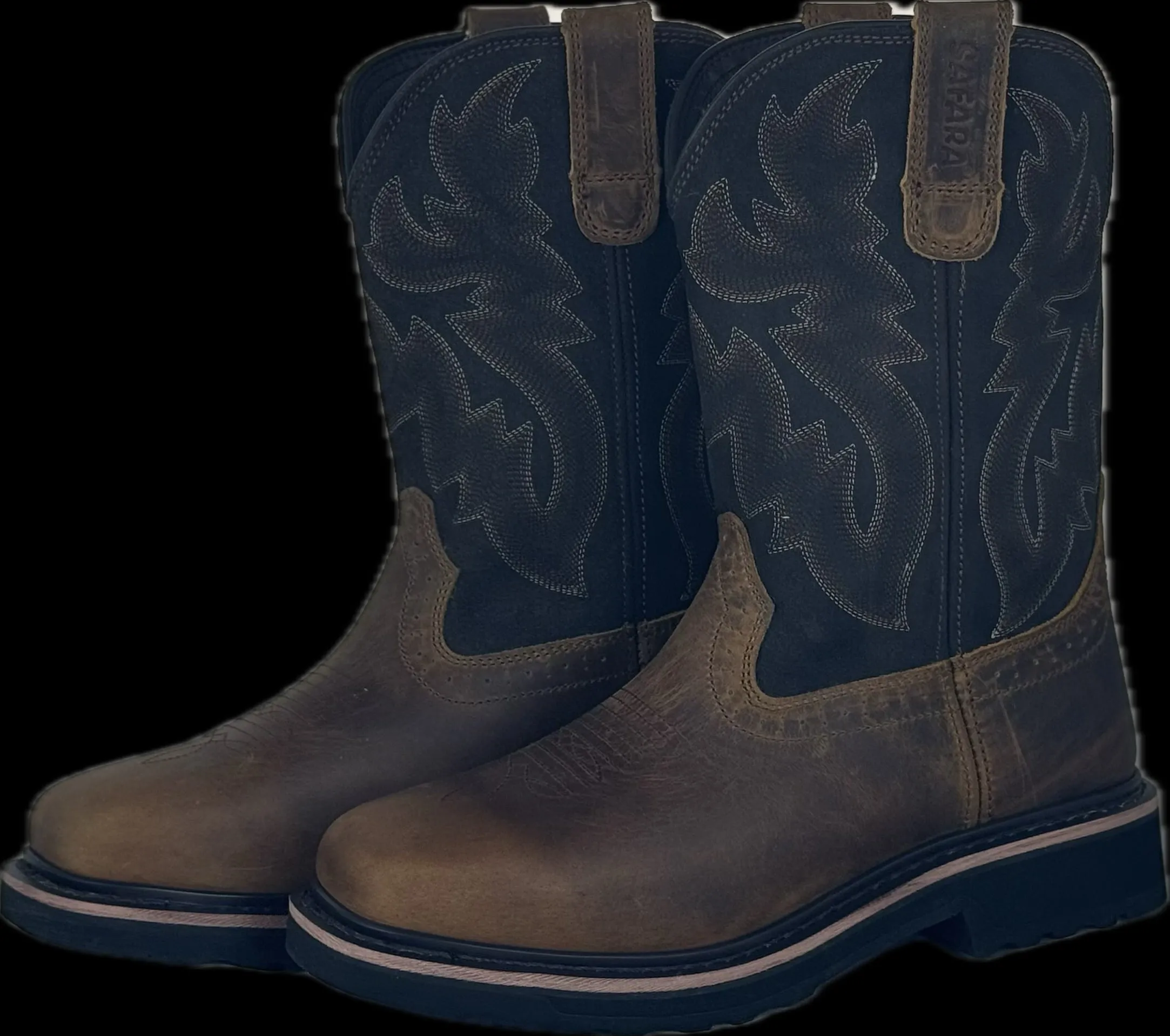 Cowboy Boots For Men - Mens Sport Wide Square Toe Western Boot, Oil/Slip Resistant, Durable Fashionable Classic Pull on 10 Inch Wellington Boots - Soft Toe-1023