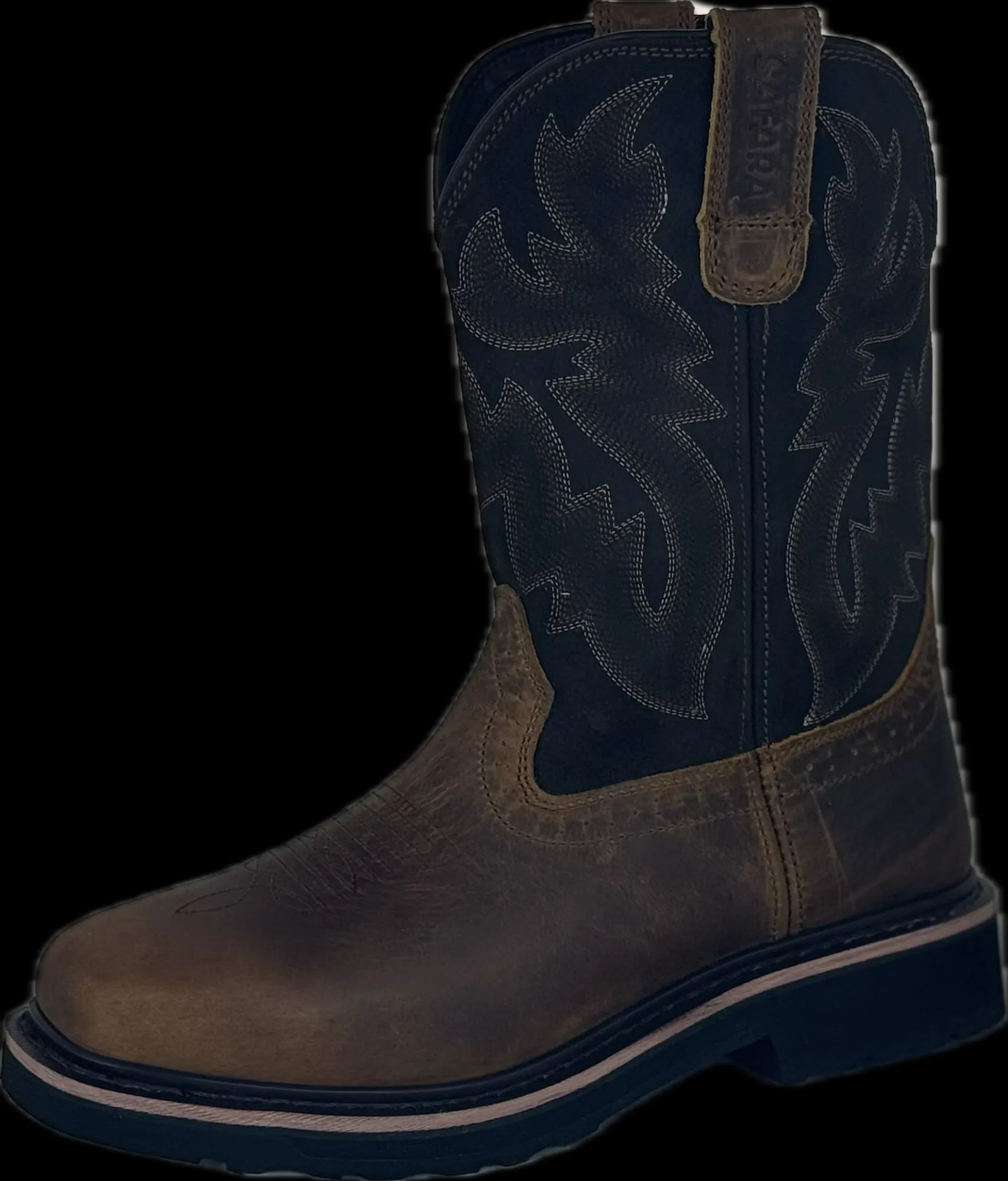 Cowboy Boots For Men - Mens Sport Wide Square Toe Western Boot, Oil/Slip Resistant, Durable Fashionable Classic Pull on 10 Inch Wellington Boots - Soft Toe-1023