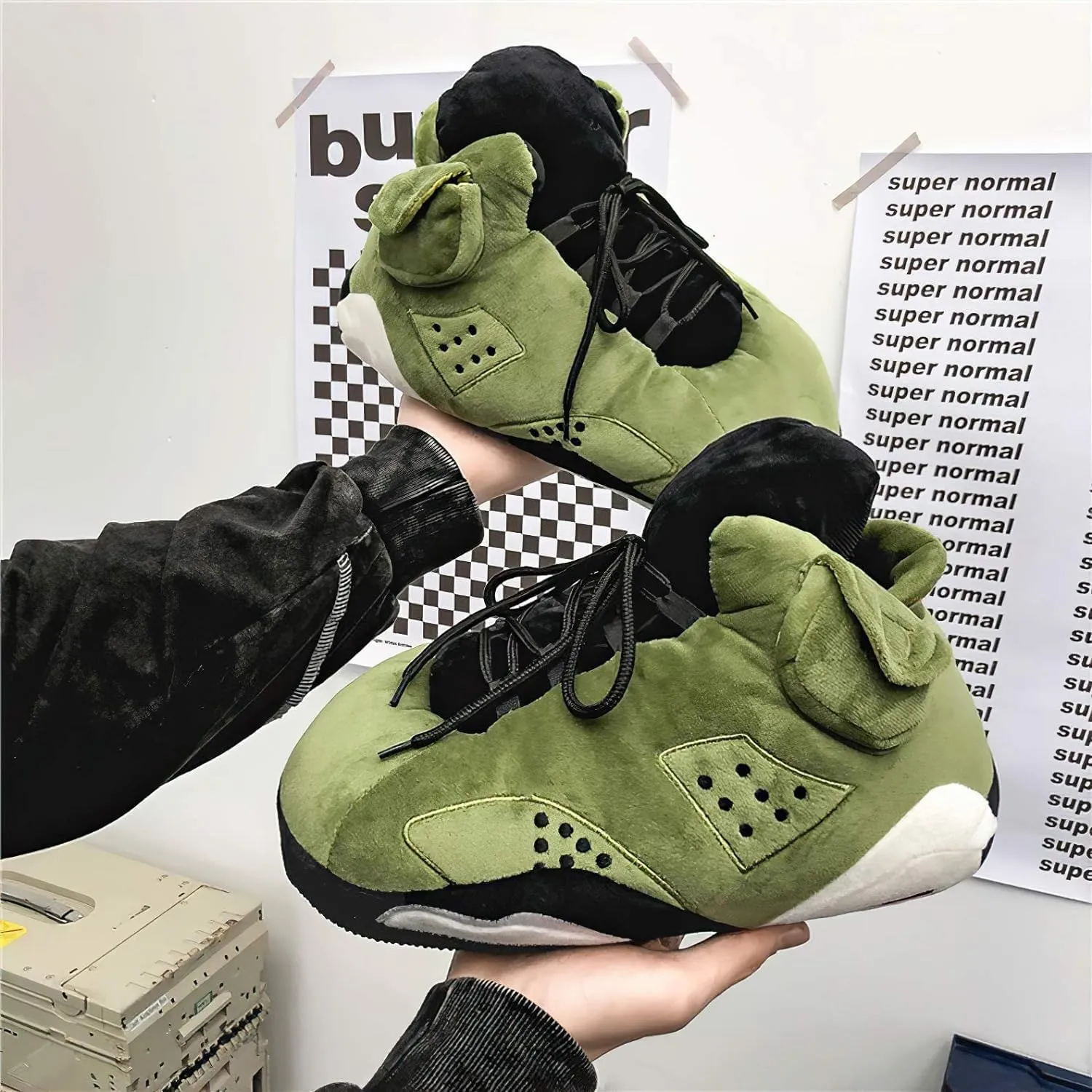 Cozy Unisex Sneaker Slippers - Trendy, Comfy Kicks for Indoors with Non-Slip Soles, Soft Plush & One-Size Fits Most