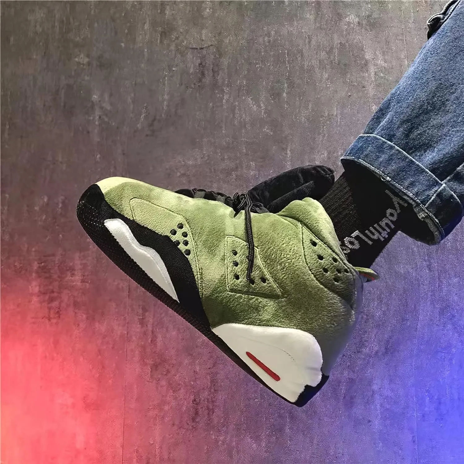 Cozy Unisex Sneaker Slippers - Trendy, Comfy Kicks for Indoors with Non-Slip Soles, Soft Plush & One-Size Fits Most