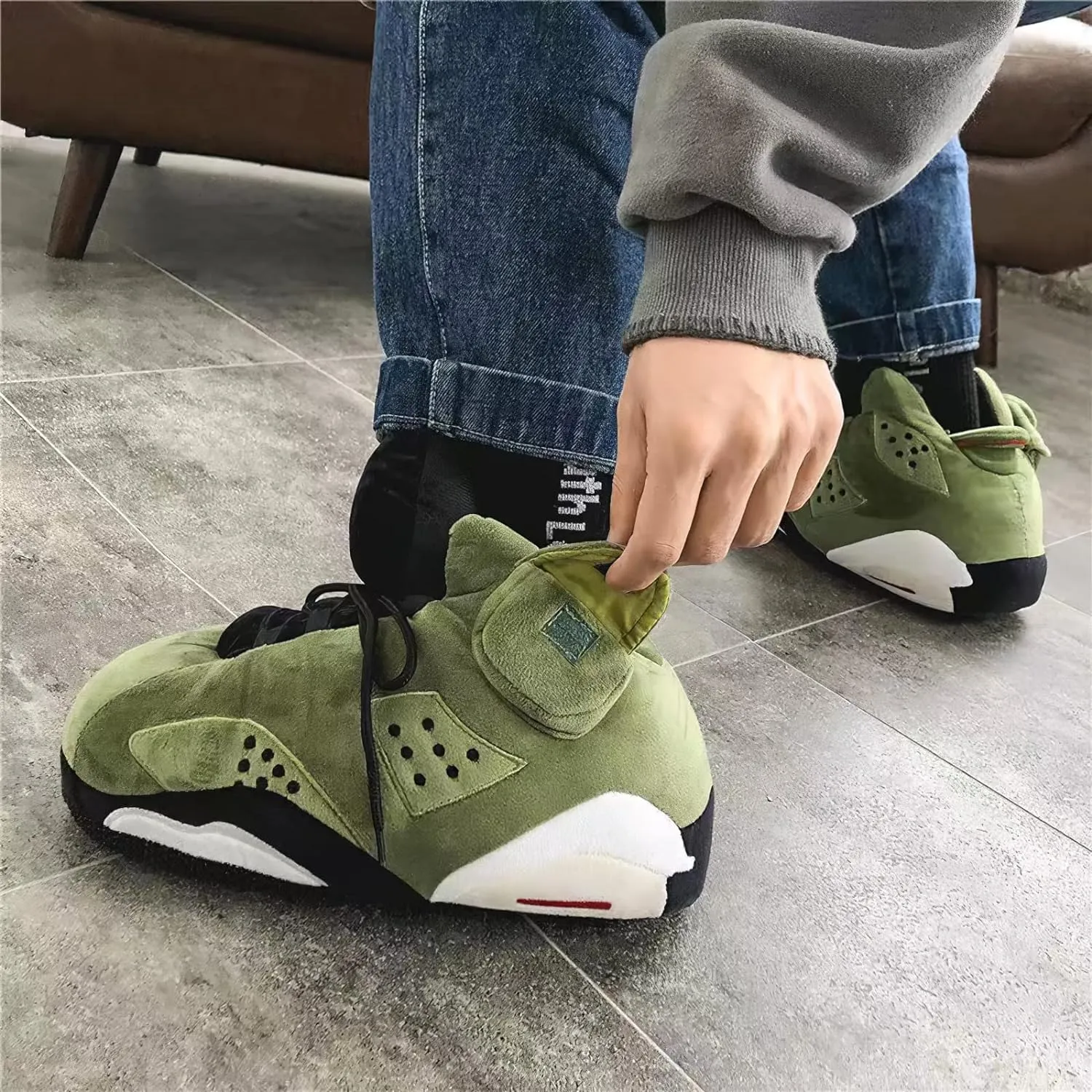 Cozy Unisex Sneaker Slippers - Trendy, Comfy Kicks for Indoors with Non-Slip Soles, Soft Plush & One-Size Fits Most